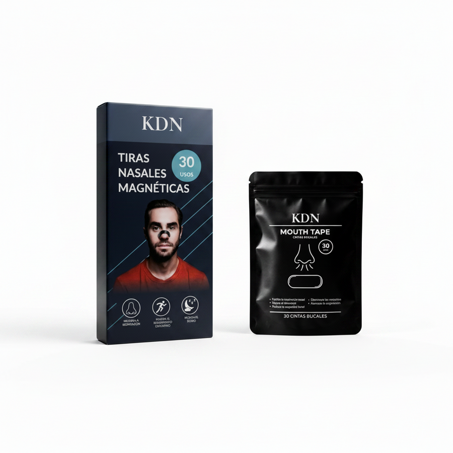 Tiras Nasales Magnéticas + Cintas Bucales para Dormir Mejor