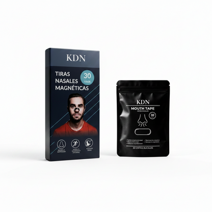 Tiras Nasales Magnéticas + Cintas Bucales para Dormir Mejor